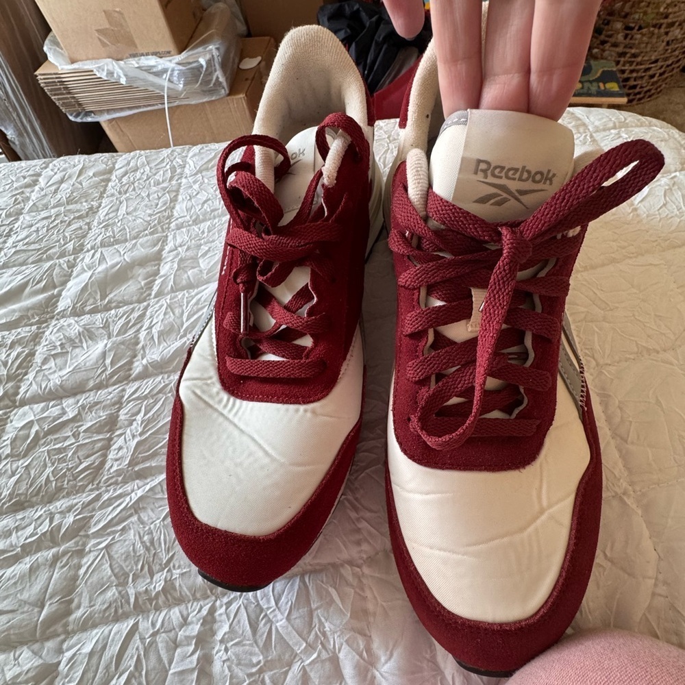 Reebok Red and White Sneakers
